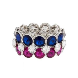 Multi Color Chunky Crystal Cuff Bracelet